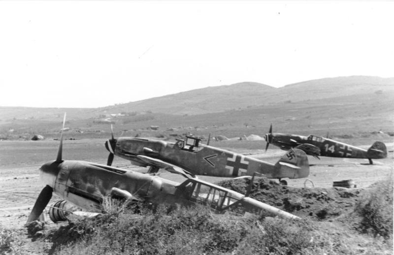 Bf 109 der I./JG 52 bei Anapa, Anfang 1944 — Kontext Geschwader.